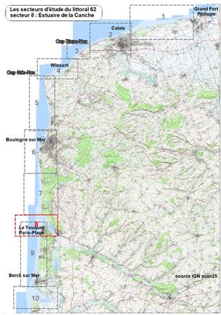 Les secteurs d'étude du littoral 62 - Secteur 8 : Estuaire de la Canche
